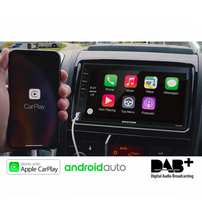 Sistema multimediale Carplay & Android Auto Macrom M-DL7000D - Retrofit Kit - Fiat Ducato (X290), Citroen Jumper...