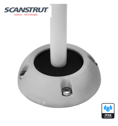 Scanstrut DS40-P - Passacavo verticale, plastica grigia, diam. 40mm per cavo 12-15mm