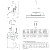 Scanstrut DS40-P-BLK - Passacavo verticale, plastica nera, diam. 40mm per cavo 12-15mm